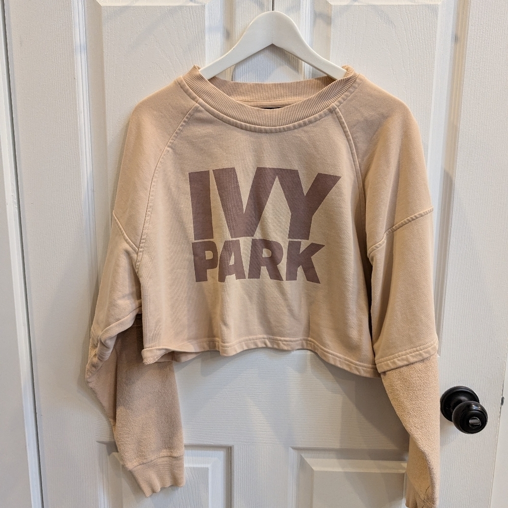 Ivy Park (Beyonce) Beige Cropped Sweatshirt - Picture 4 of 8